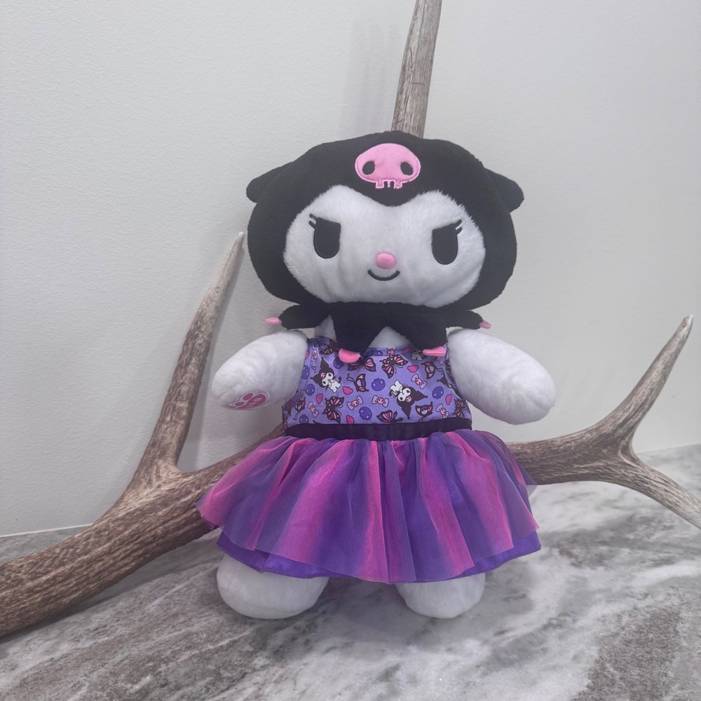 Build-A-Bear Sanrio Kuromi Plush Purple Pink Tutu Dress Hello Kitty Friends 2023